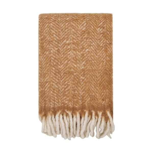 Svetlo rjava odeja iz mešanice volne 130x170 cm Carmel – House Nordic