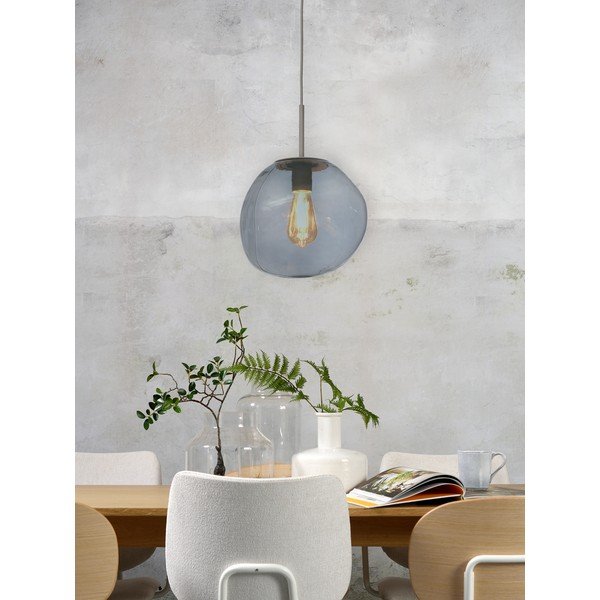 Siva viseča svetilka s steklenim senčnikom ø 12 cm Helsinki – it's about RoMi-image-1