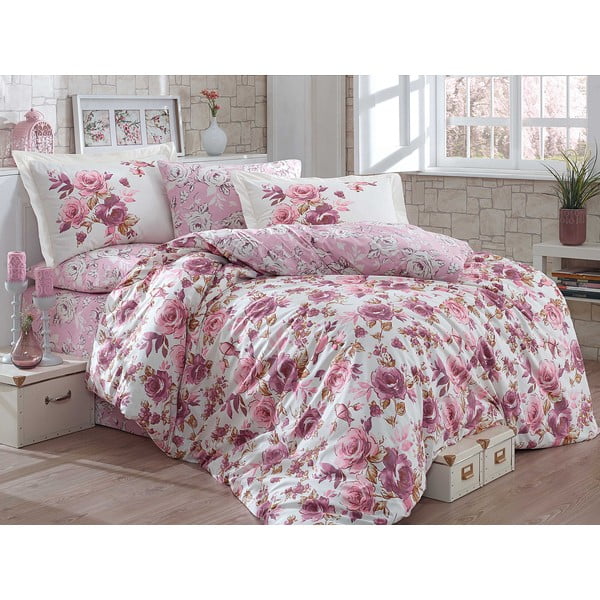 Bombažna posteljnina z rjuho Alessia Dusty Rose, 200 x 220 cm