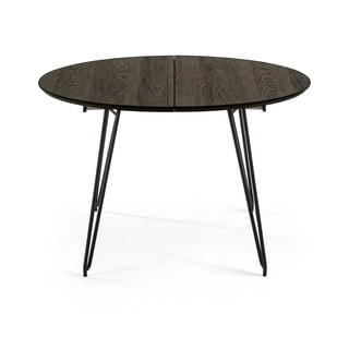 Temno siva raztegljiva jedilna miza Kave Home Norfort, ⌀ 120 cm