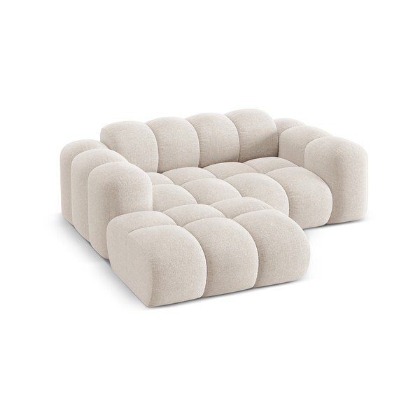 Kremno bela kotna sedežna garnitura iz šenilje (levi kot/z ležalnikom) Treno – Cosmopolitan Design-image-2