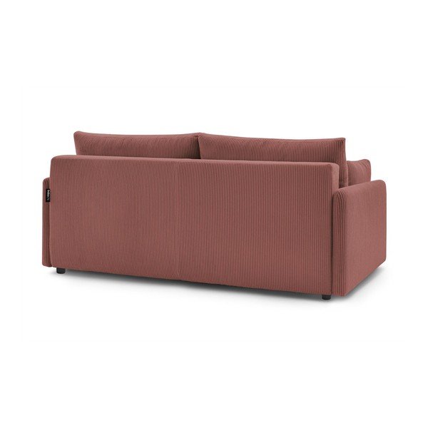 Rožnata raztegljiva sedežna garnitura iz rebrastega žameta 211 cm Marcel – Bobochic Paris-image-4
