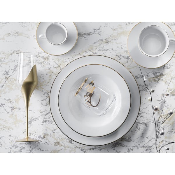 Bele porcelanaste skodelice v kompletu 6 ks 100 ml Gold Chic – Villa Altachiara-image-1