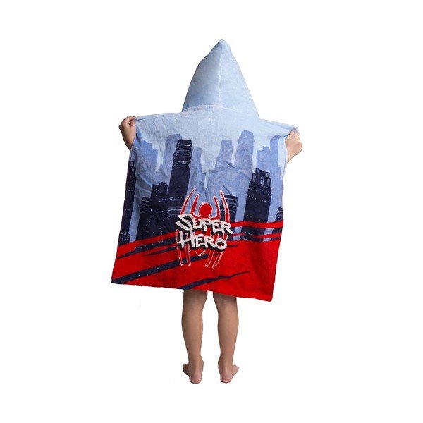 Rdeč/moder otroški pončo iz frotirja Spider-Man – Jerry Fabrics-image-2