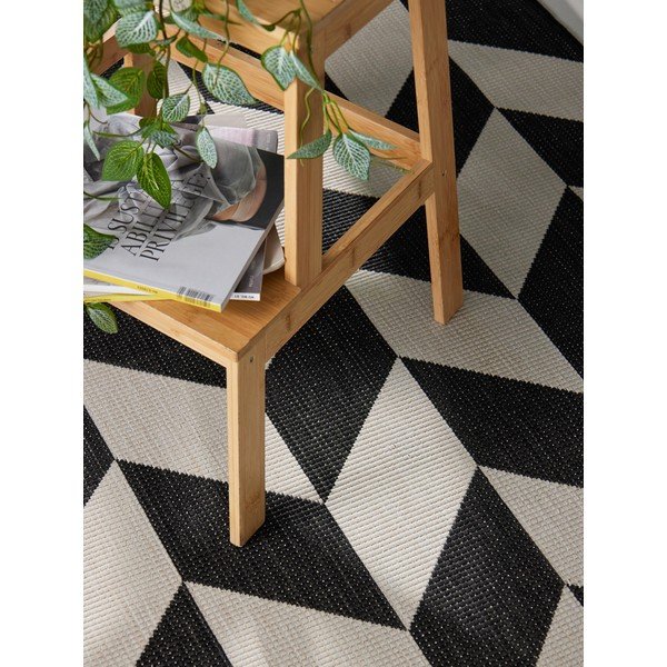 Črna/kremno bela notranja in zunanja preproga 200x300 cm Haringey Terrick – Ted Baker-image-1