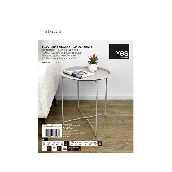 Kovinska okrogla stranska mizica ø 47 cm Hilmar – Yes Everyday-image-1