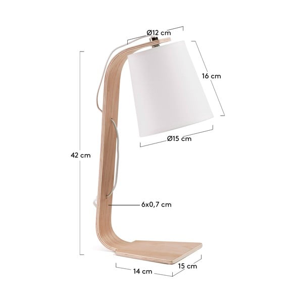 Bela namizna svetilka Kave Home Percy-image-2