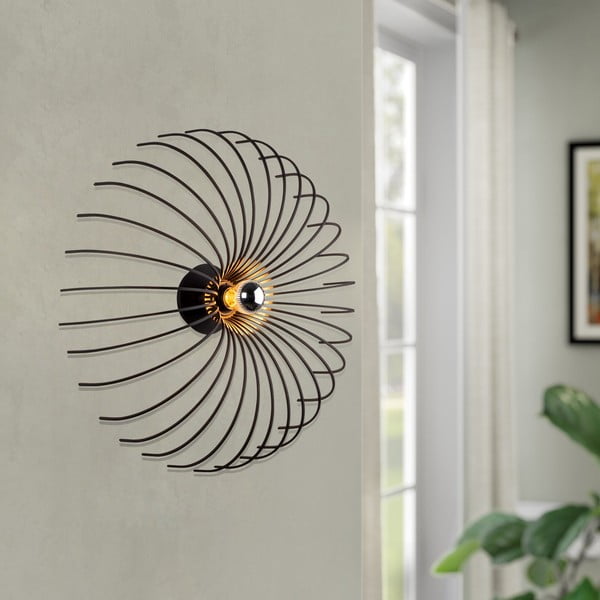 Črna stenska svetilka Opviq lights Aspendos, ø 36 cm-image-1