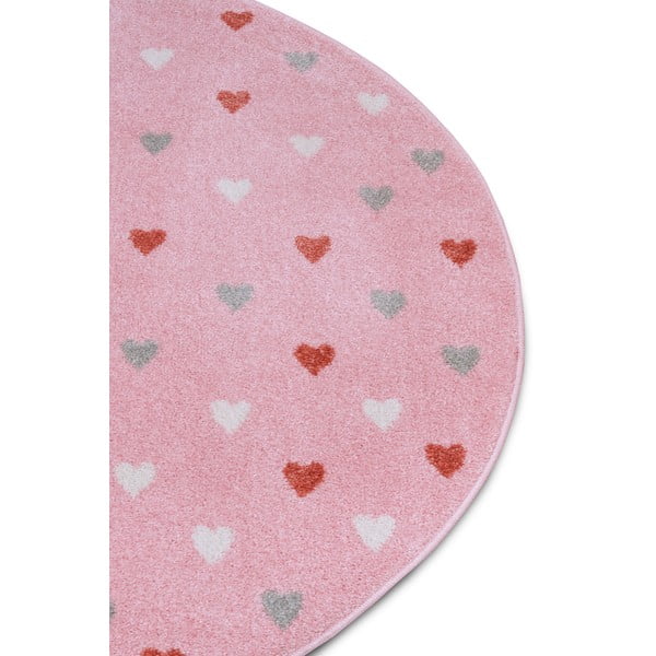 Rožnata otroška preproga ø 100 cm Little Hearts – Hanse Home-image-1