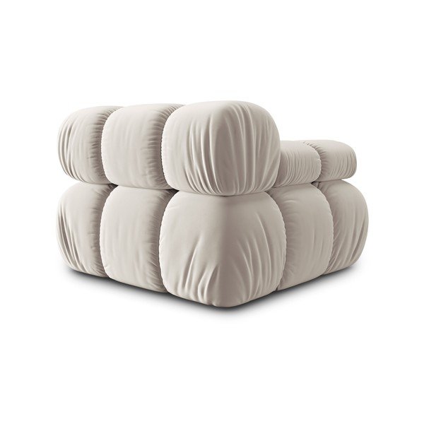 Bež žameten modul za sedežno garnituro (levi kot) Bellis – Micadoni -image-4