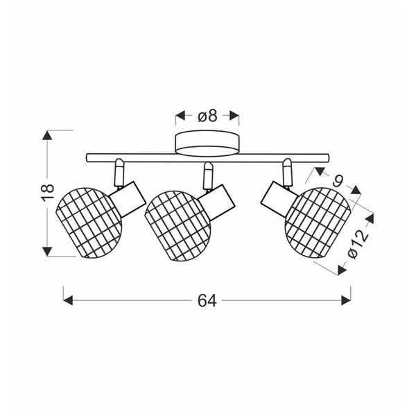 Črna/kremno bela stropna svetilka s senčnikom iz kovine in ratana ø 12 cm Tajga – Candellux Lighting-image-3