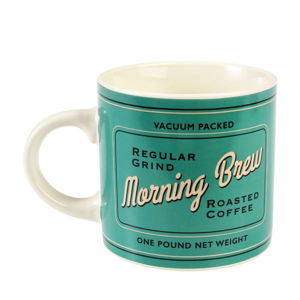 Kremno belo-turkizna keramična skodelica 350 ml Morning Brew – Rex London