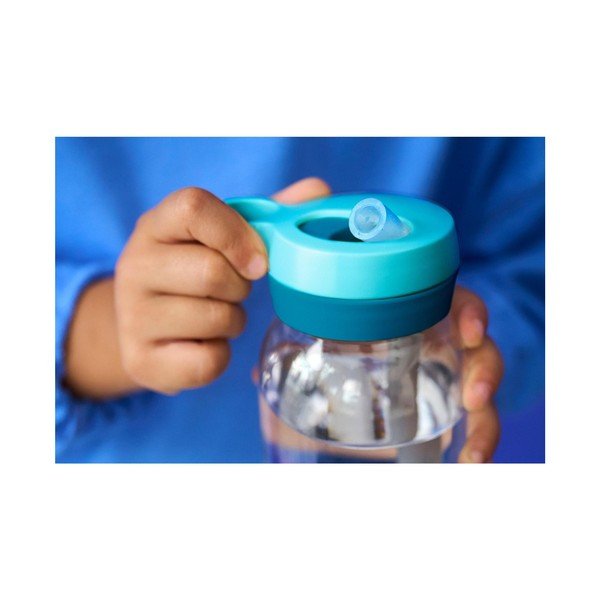 Svetlo modra plastična otroška steklenička za vodo 450 ml Forest Friends – Mepal-image-4