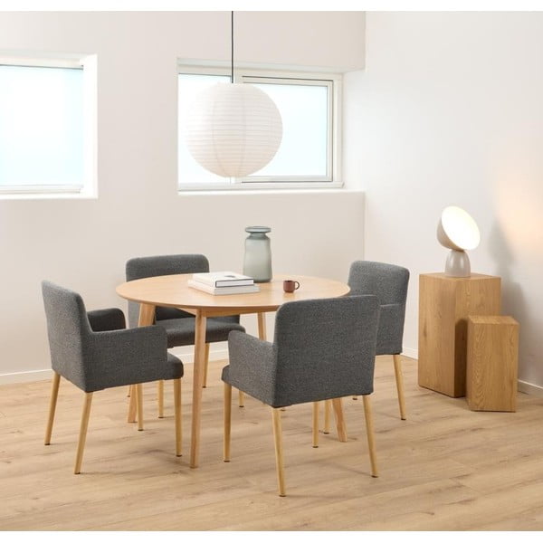 Siv oblazinjen jedilni stol z nasloni za roke Zoe – Actona-image-1