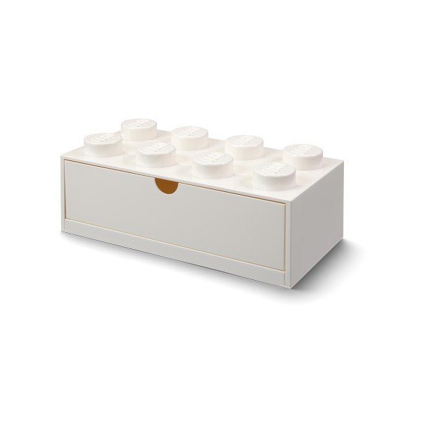 Bela škatla za pisalno mizo s predalom LEGO® Double