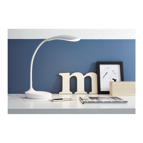 Bela namizna svetilka z USB priključkom Markslöjd Swan-image-1