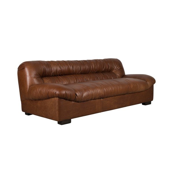 Rjava usnjena sedežna garnitura 214 cm Douglas – Dutchbone-image-2