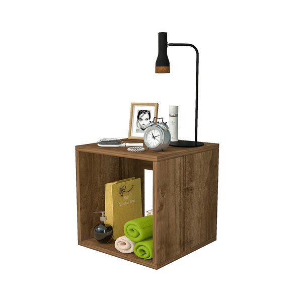 Rjava nočna omarica v borovem dekorju Biga - Gauge Concept-image-2