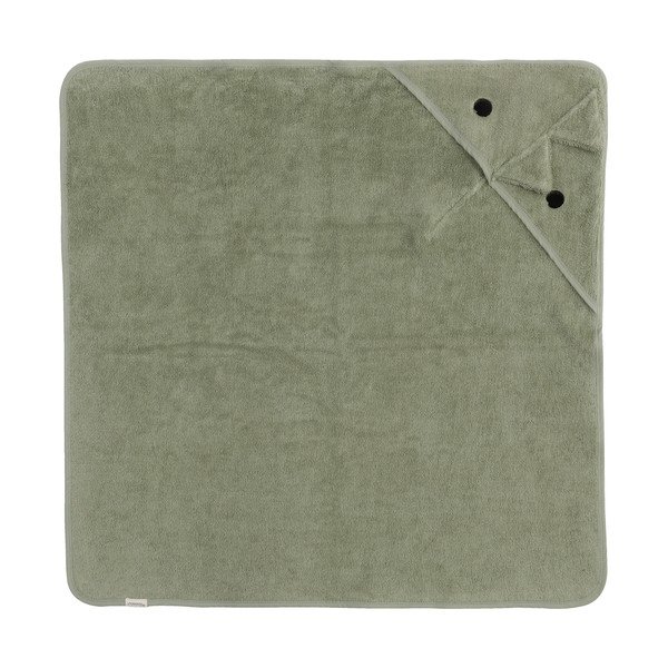 Zelena bombažna otroška brisača s kapuco 75x75 cm Dinosaur – Kindsgut-image-2