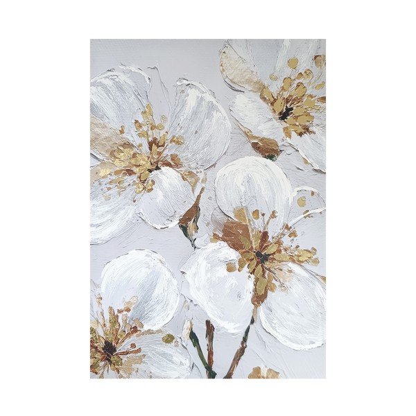 Slika z ročno naslikanimi elementi 70x100 cm Petal Glow – Styler