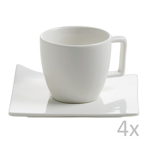 Komplet 4 porcelanskih skodelic za espresso s podstavki Maxwell & Williams Page, 90 ml