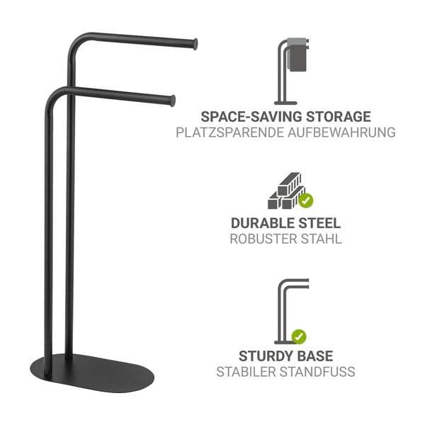 Črno jekleno stojalo za brisače Levante – Wenko-image-4