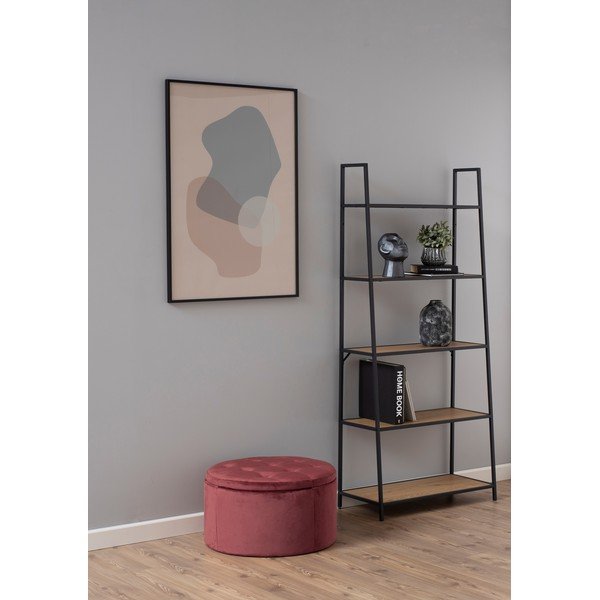 Koralno rožnat žameten puf Actona Retina, ⌀ 60 cm-image-1