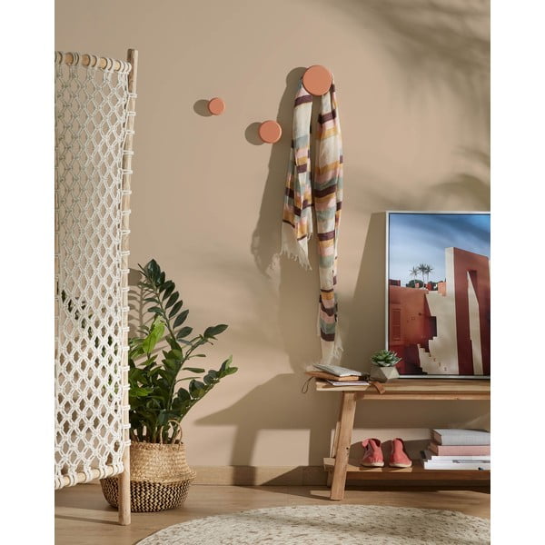 Komplet 3 oranžnih stenskih obešalnikov Kave Home Nadua-image-3