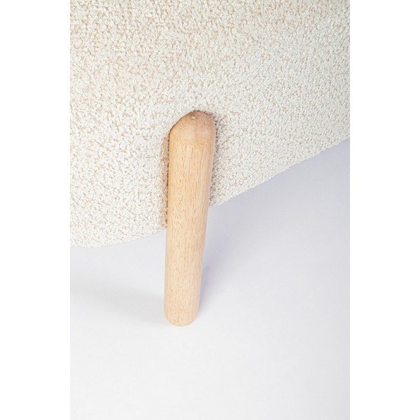 Kremno bela oblazinjena klop iz tkanine bouclé Dayla – Bizzotto-image-1