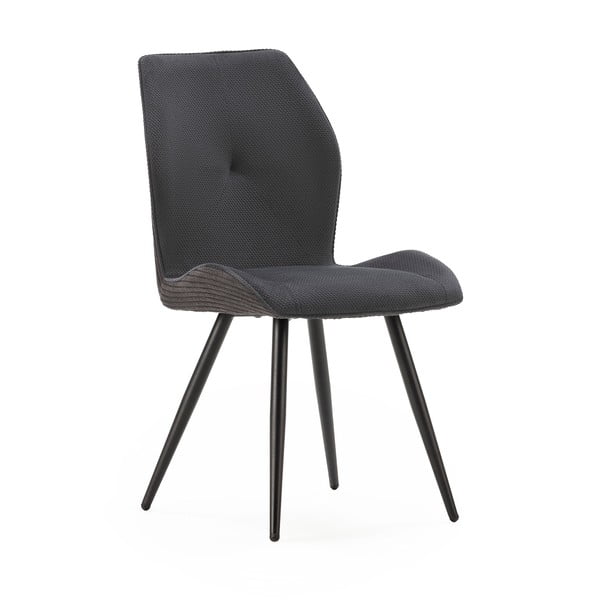 Črni jedilni stoli iz rebrastega žameta v kompletu 2 ks Adaya – Marckeric