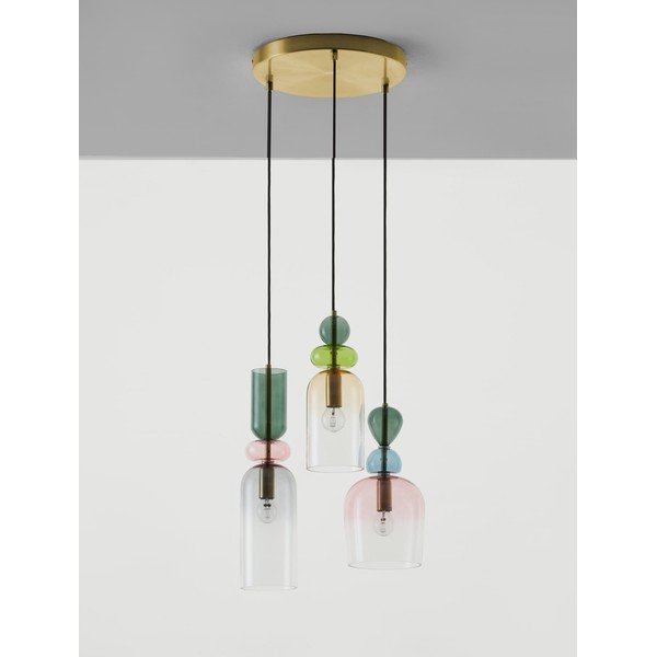 Steklena viseča svetilka v zlati barvi ø 42 cm Murano – Nova Luce-image-2