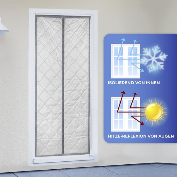 Siva/srebrna izolacijska zavesa za vrata 90x200 cm – Maximex-image-4