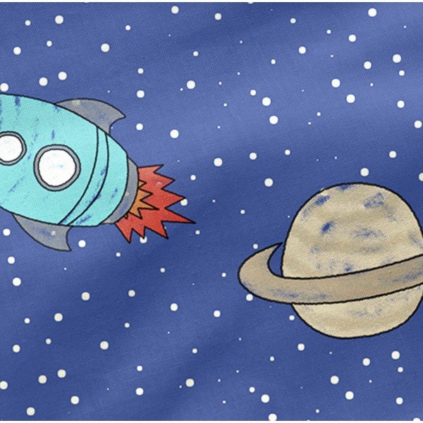 Modra napenjalna rjuha Mr. Fox Space Rocket, 90 x 200 cm-image-1