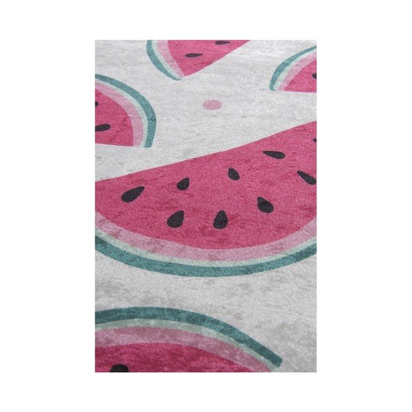 Komplet 2 belo-rožnatih kopalniških preprog Tropica Watermelon-image-2