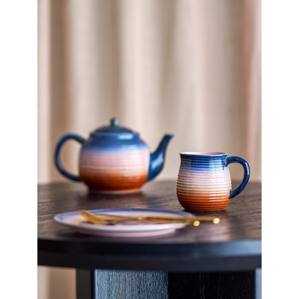 Modre/oranžne keramične skodelice v kompletu 4 ks 200 ml Tatum – Bloomingville-image-1