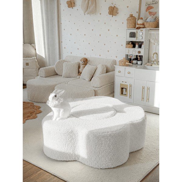Belo bouclé otroško igrišče iz pene 3 ks višina 27 cm 88x90 cm – Meowbaby-image-1