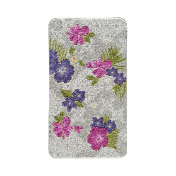 Vzorčasto vijolična kopalniška preproga Confetti Bathmats Tropical, 80 x 140 cm-image-1