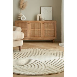 Bež volnena okrogla preproga ø 160 cm Zen Garden - Flair Rugs