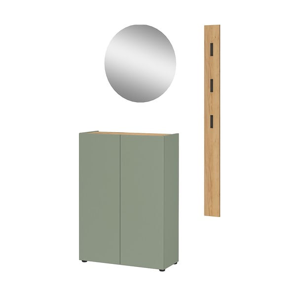 Svetlo zelen set za hodnik v hrastovem dekorju 104x200x33 cm Alviano – Germania