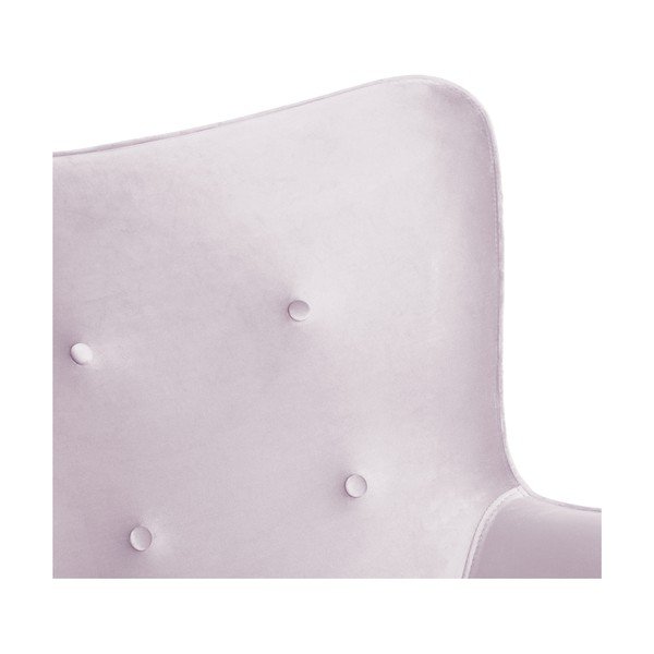 Sivkasto vijolični fotelj in podnožje s podlago iz naravnega žameta Vivonita Cora-image-4