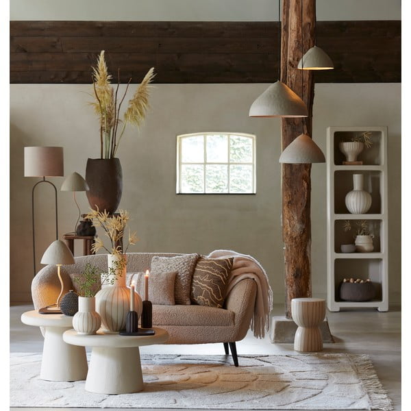 Bež okrogla mizica ø 70 cm Kulona – Light & Living-image-1