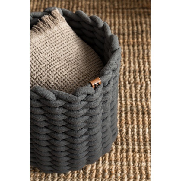 Tekstilna košara ø 25x25 cm Peach Skin Round M – Bigso-image-2