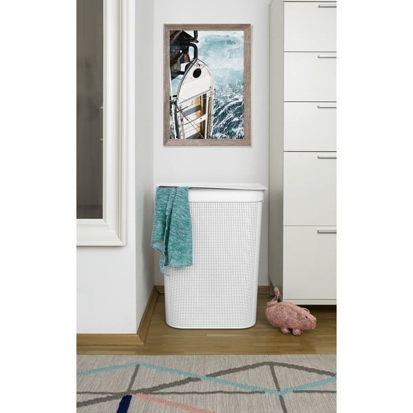 Bel plastični koš za perilo 50 l Brisen - Rotho-image-1