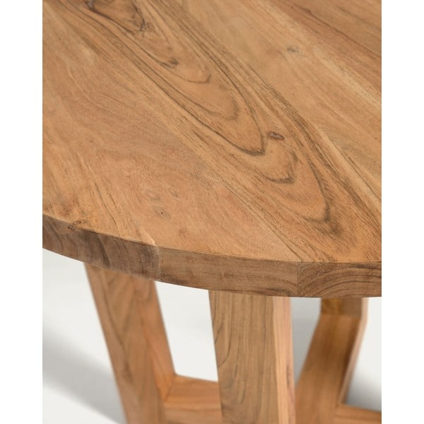 Okrogla jedilna miza iz masivne akacije v naravni barvi ø 90 cm Nahla – Kave Home-image-4