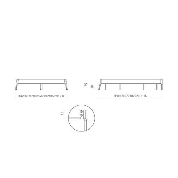 Zakonska postelja iz masivnega hrasta 140x200 cm Twig – The Beds-image-4