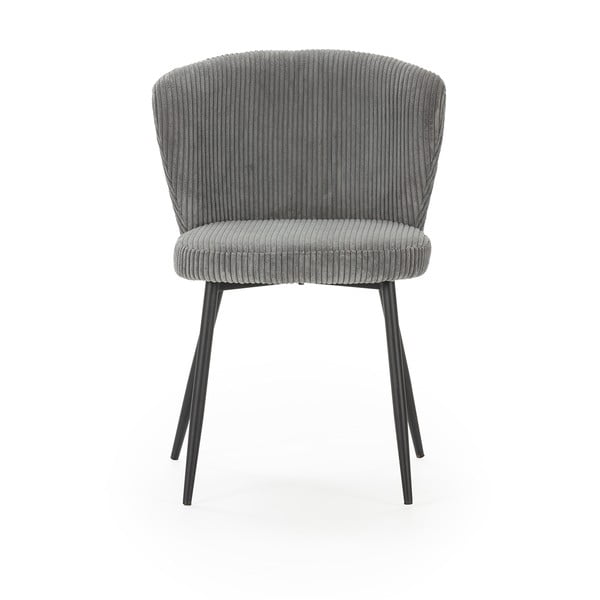 Sivi jedilni stoli iz rebrastega žameta v kompletu 4 ks Megan – Marckeric-image-2