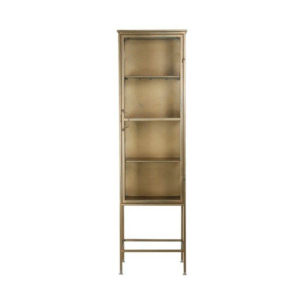 Kovinska vitrina v zlati barvi 47,5x170 cm Dagenham - Côté Table