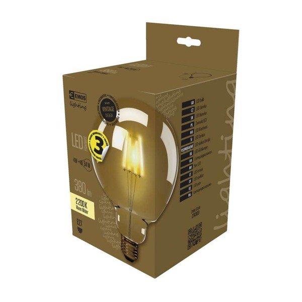 LED žarnica EMOS Vintage G125 Toplo bela, 4W E27-image-2
