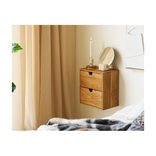 Večnivojska polica iz masivnega hrasta v naravni barvi 18 cm Townsville – House Nordic-image-4