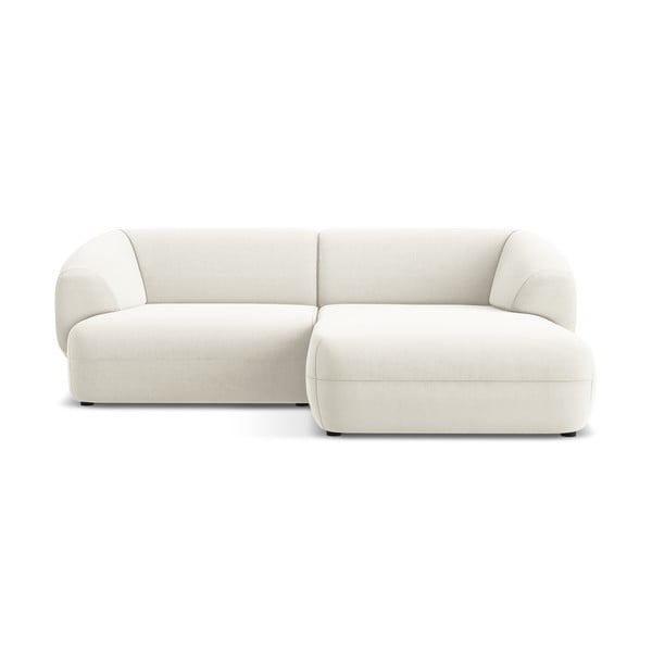 Bela žametna kotna sedežna garnitura (desni kot) Moana – Makamii